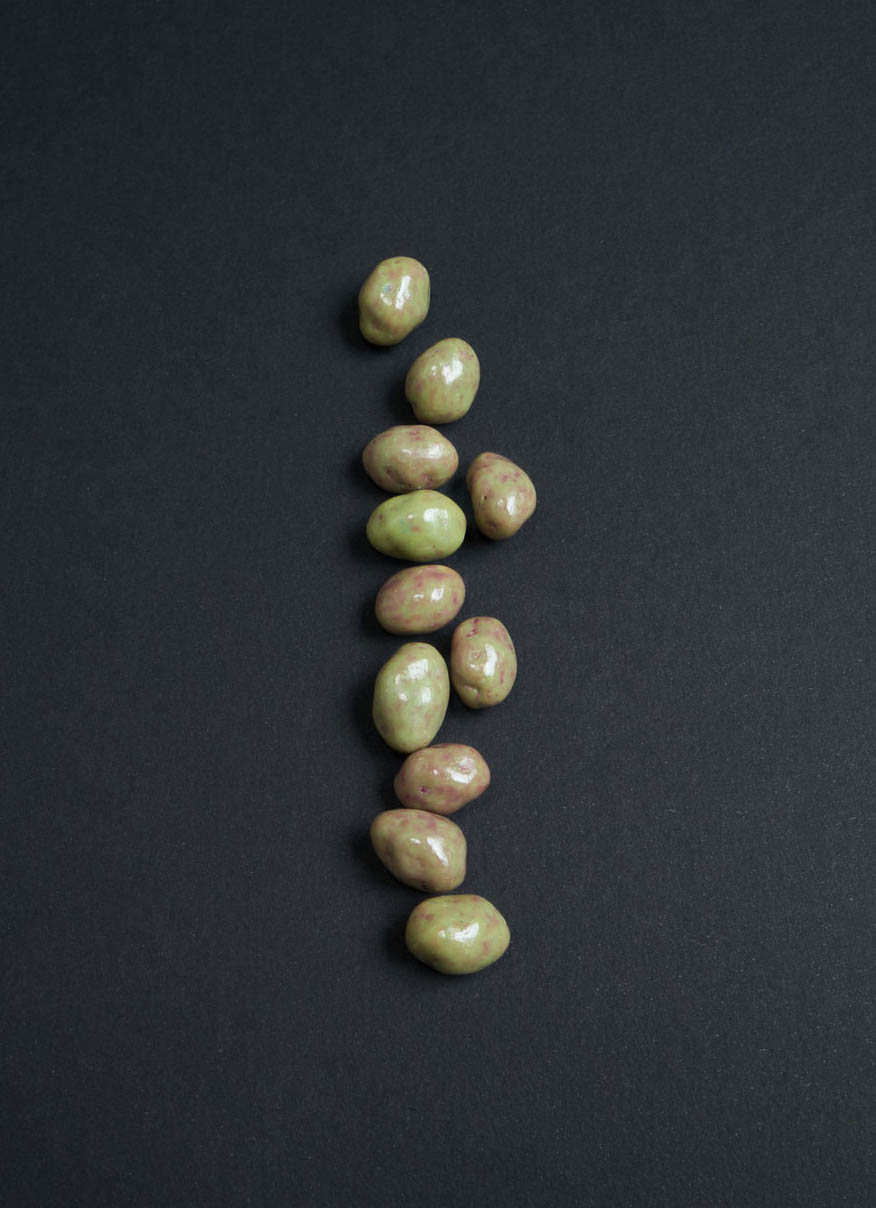 pistaches enrobées de chocolat blanc