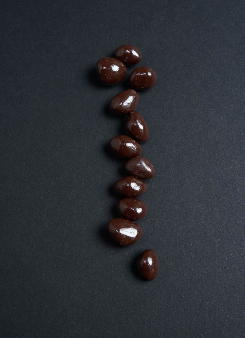 pistaches enrobées de chocolat noir
